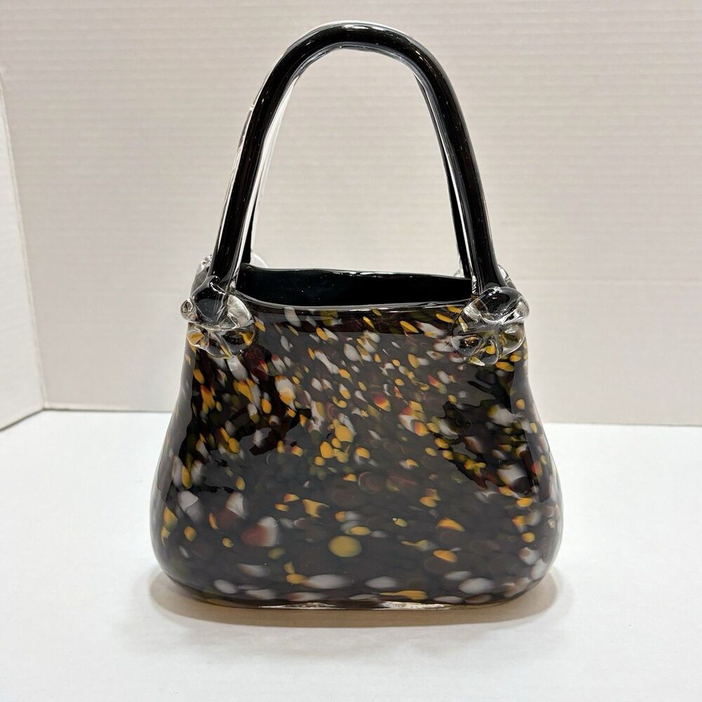 Block Crystal Julianne Evening Purse Art Glass Hand Blown Handbag Vase Handcut